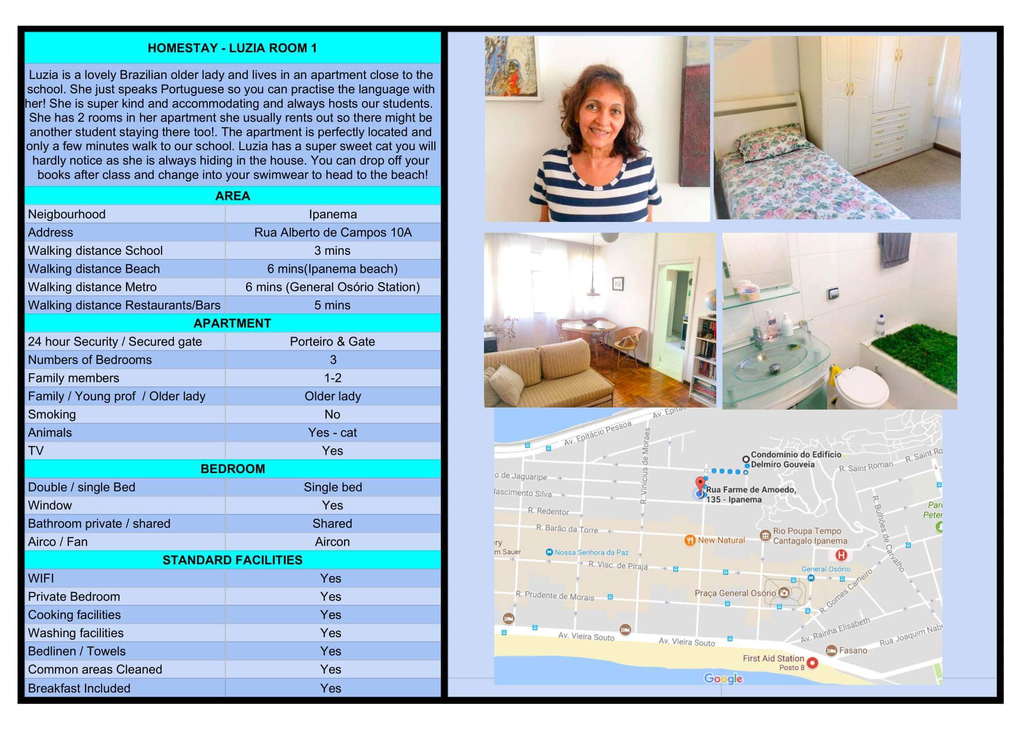 Homestay in Rio de Janeiro - Luzia