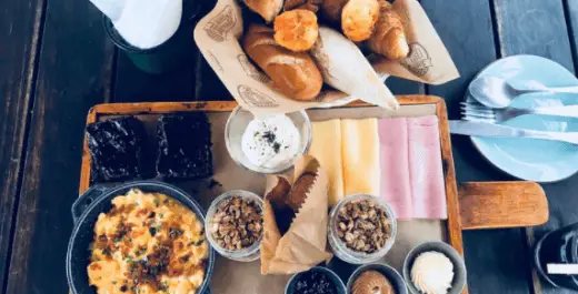 Breakfast Table In Brazil With Breads Cheese Cup Of Coffee And